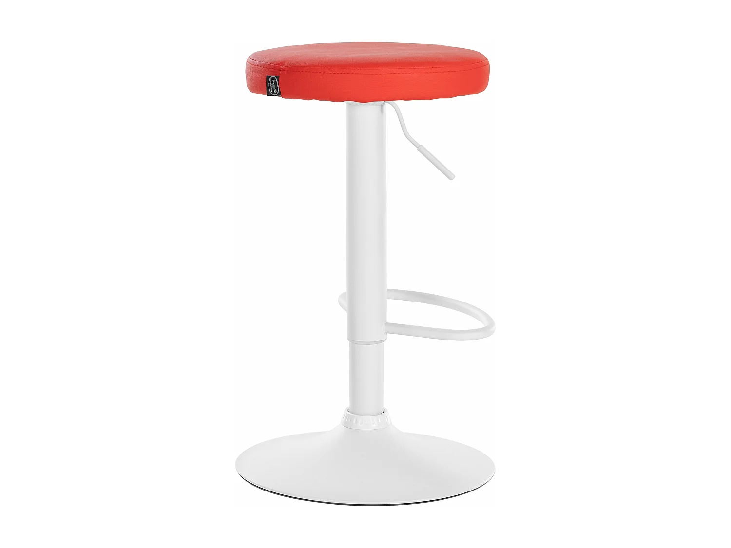 Lot de 2  Tabouret de bar - Similicuir & Métal blanc mat - Rouge - Ponte