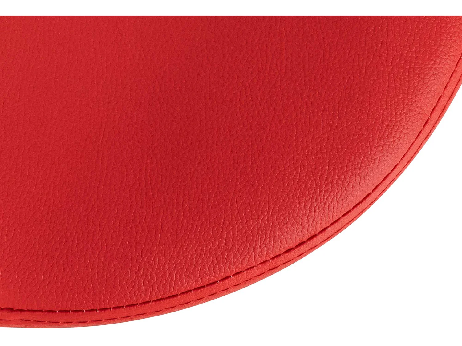 Lot de 2  Tabouret de bar - Similicuir & Métal blanc mat - Rouge - Ponte