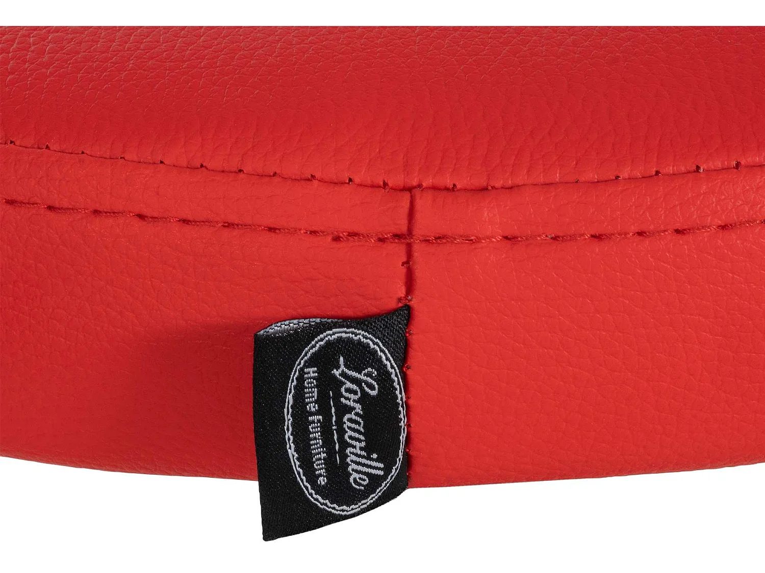 Lot de 2  Tabouret de bar - Similicuir & Métal blanc mat - Rouge - Ponte