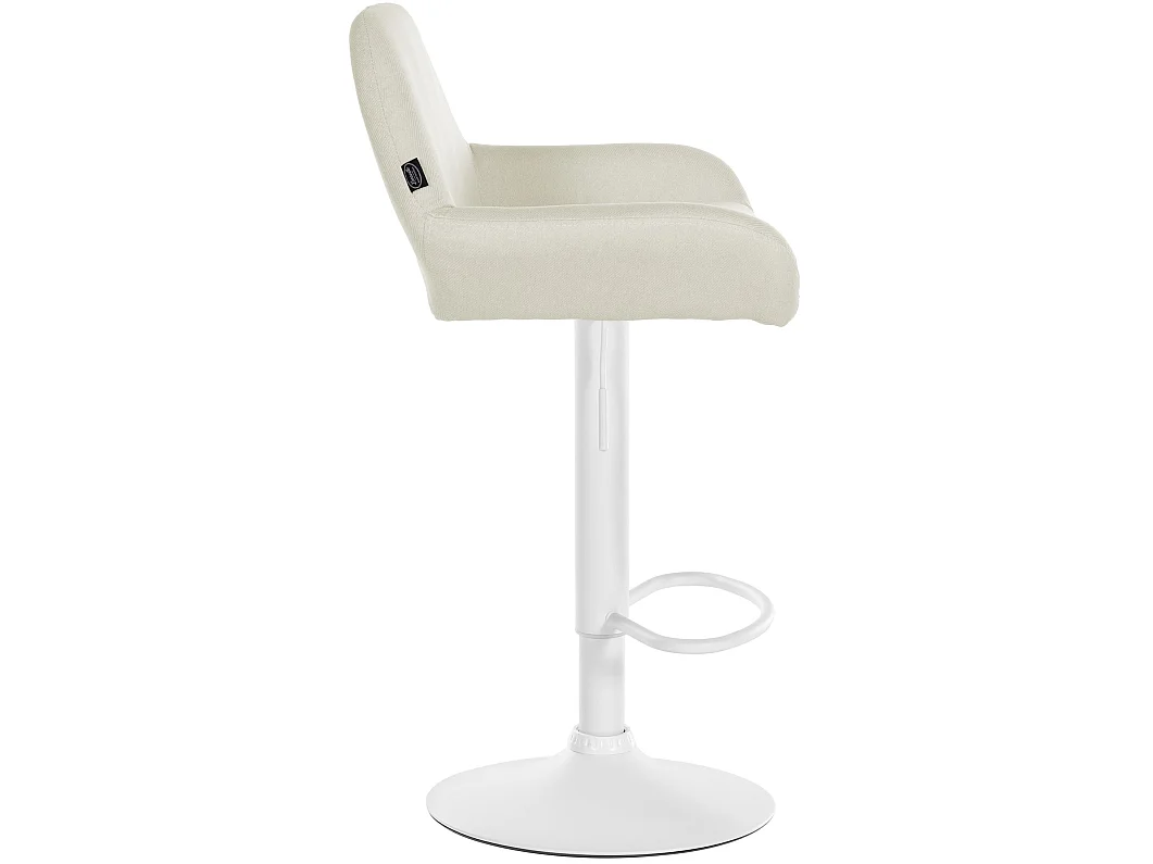 Lot de 2  Tabouret de bar - Tissu & Blanc - Crème - Braga