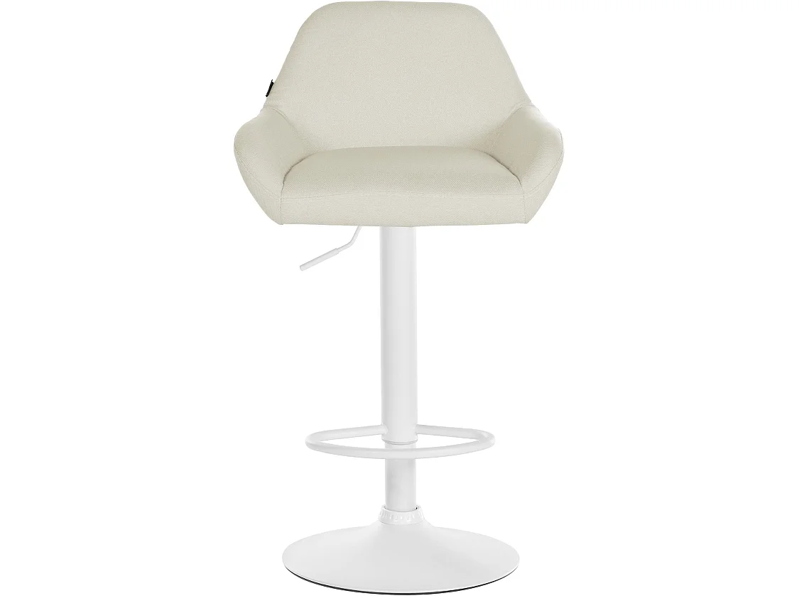 Lot de 2  Tabouret de bar - Tissu & Blanc - Crème - Braga