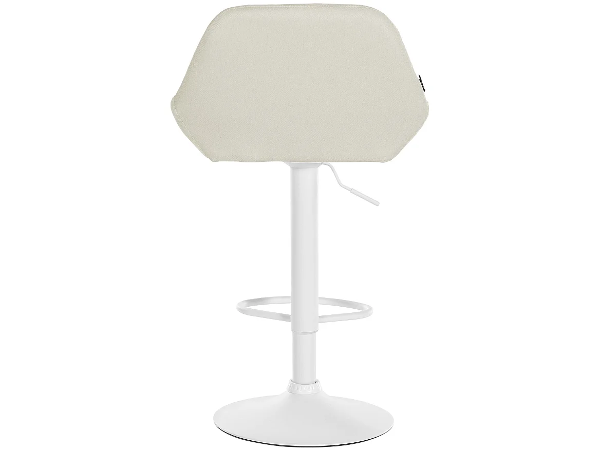 Lot de 2  Tabouret de bar - Tissu & Blanc - Crème - Braga