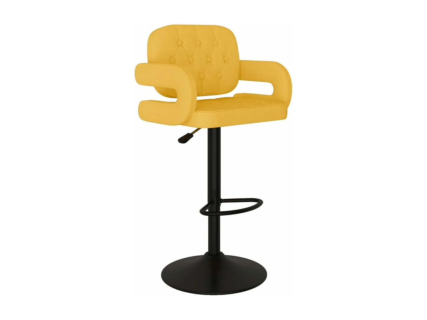 Tabourets de bar lot de 2 jaune moutarde tissu