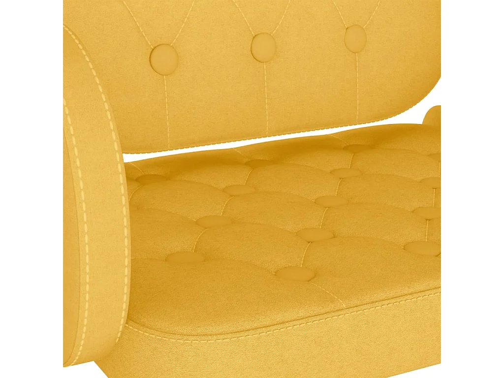 Tabourets de bar lot de 2 jaune moutarde tissu