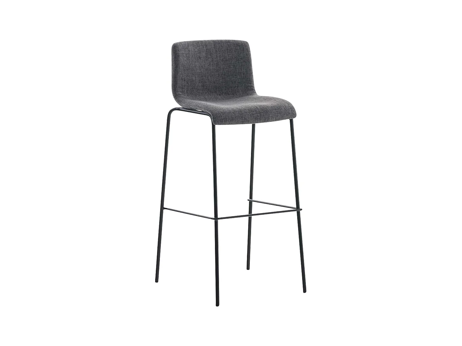 Tabouret de bar - Tissu & Noir - Gris clair - Hoover