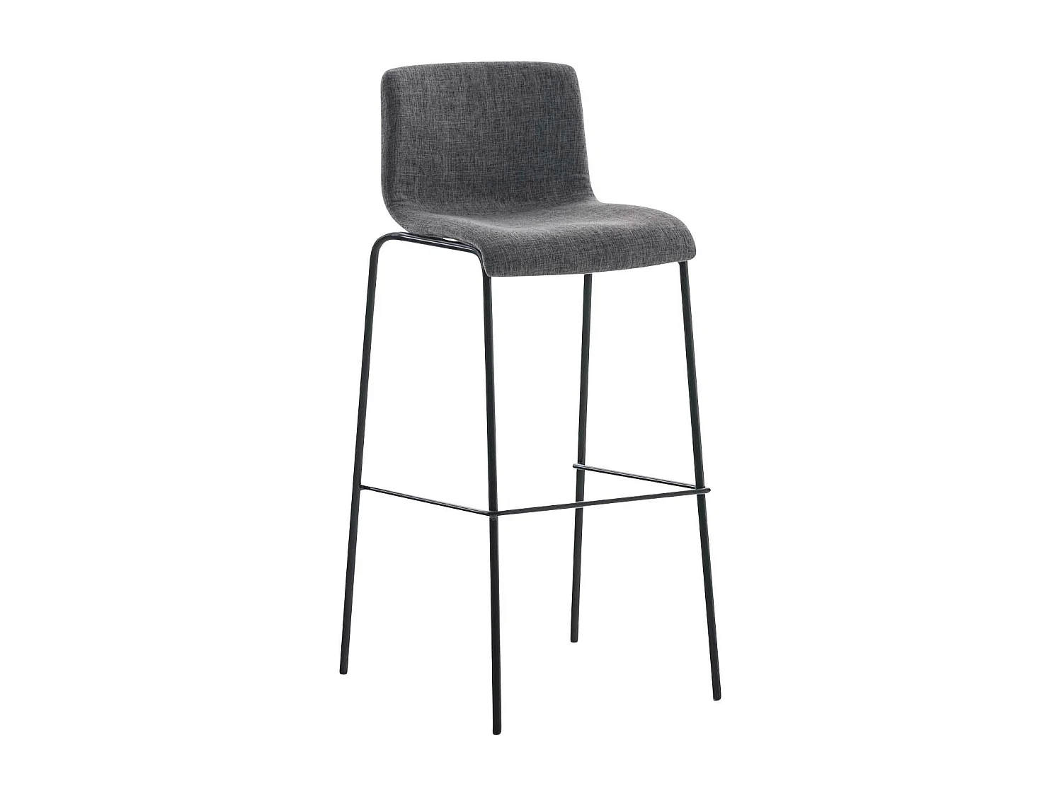 Tabouret de bar - Tissu & Noir - Gris clair - Hoover
