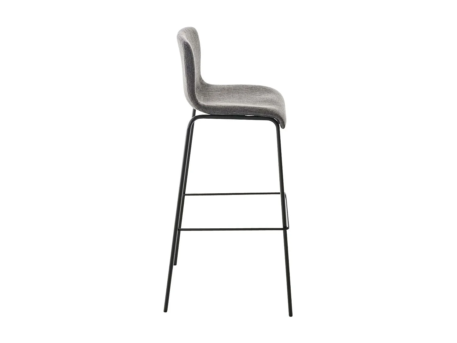 Tabouret de bar - Tissu & Noir - Gris clair - Hoover