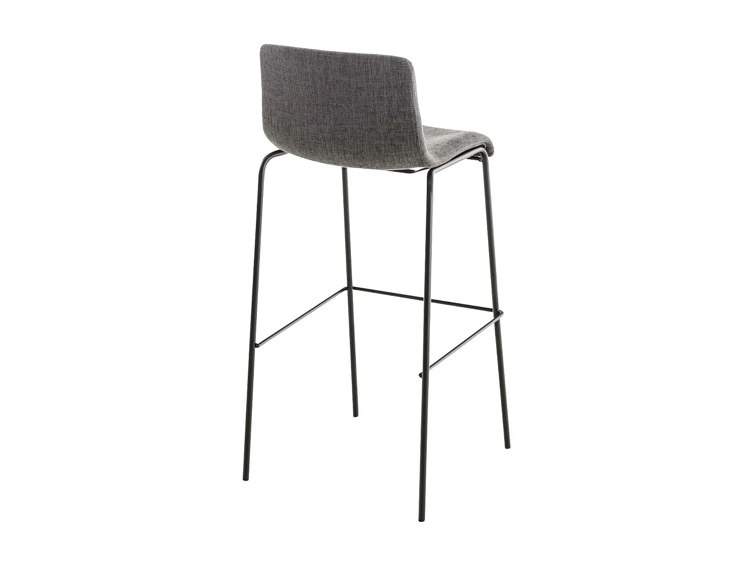 Tabouret de bar - Tissu & Noir - Gris clair - Hoover