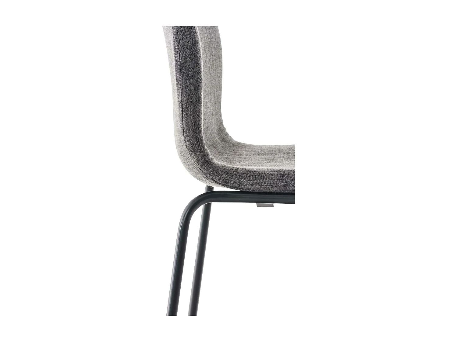 Tabouret de bar - Tissu & Noir - Gris clair - Hoover