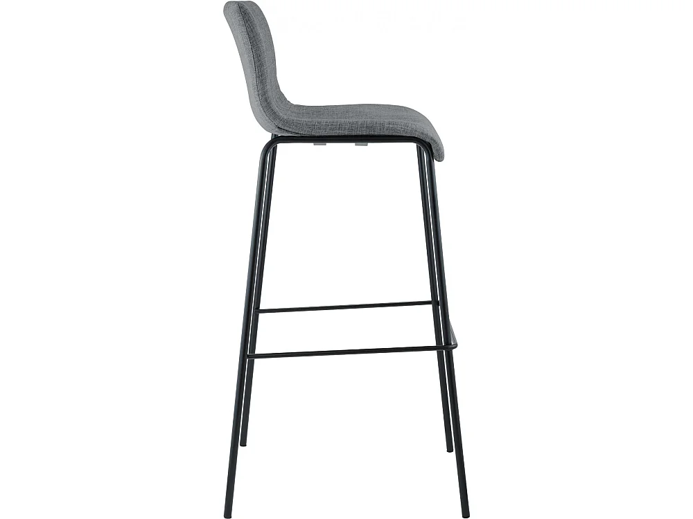 Tabouret de bar - Tissu & Noir - Gris clair - Hoover