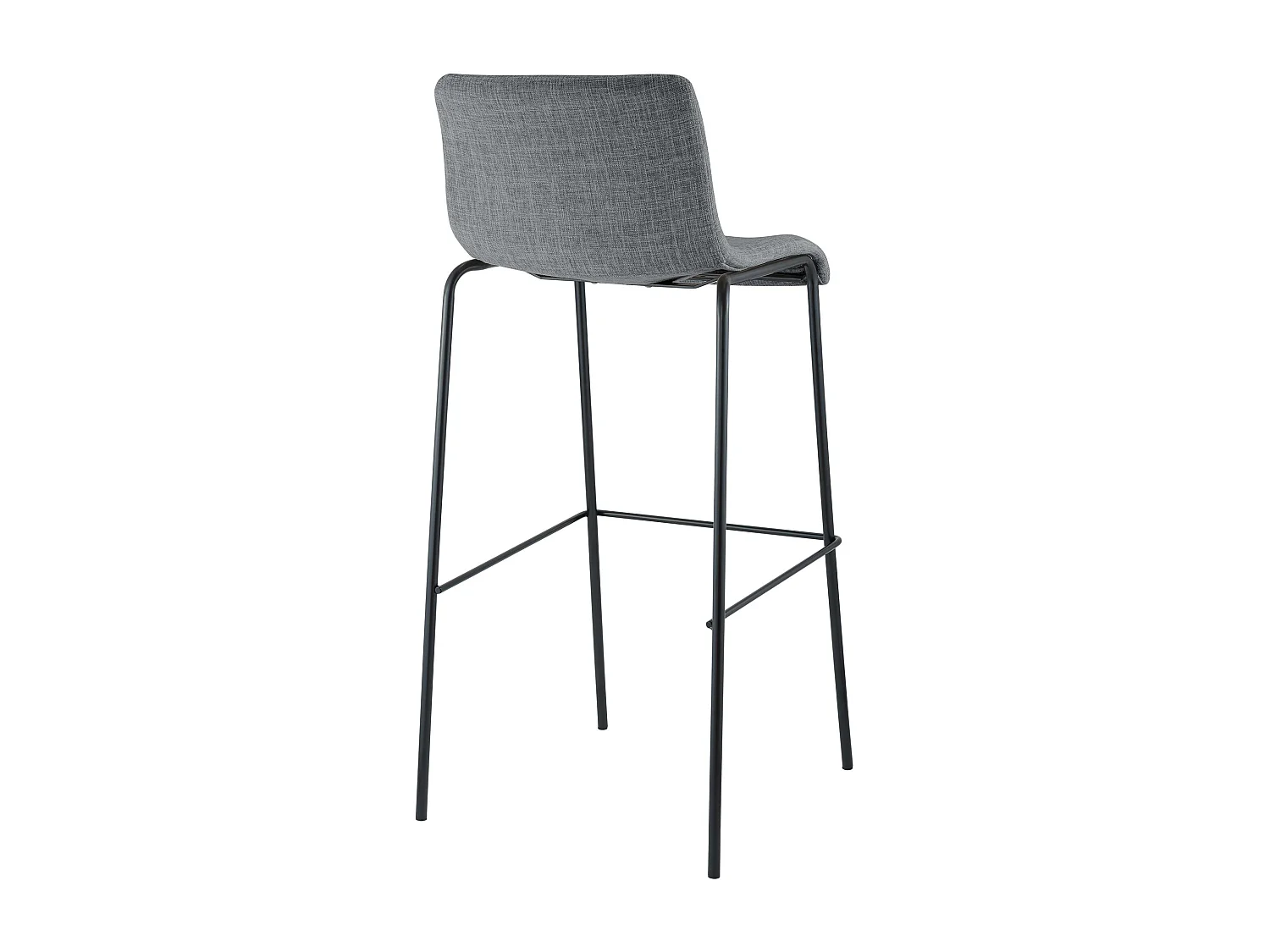 Tabouret de bar - Tissu & Noir - Gris clair - Hoover
