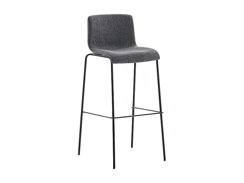 Tabouret de bar - Tissu & Noir - Gris clair - Hoover