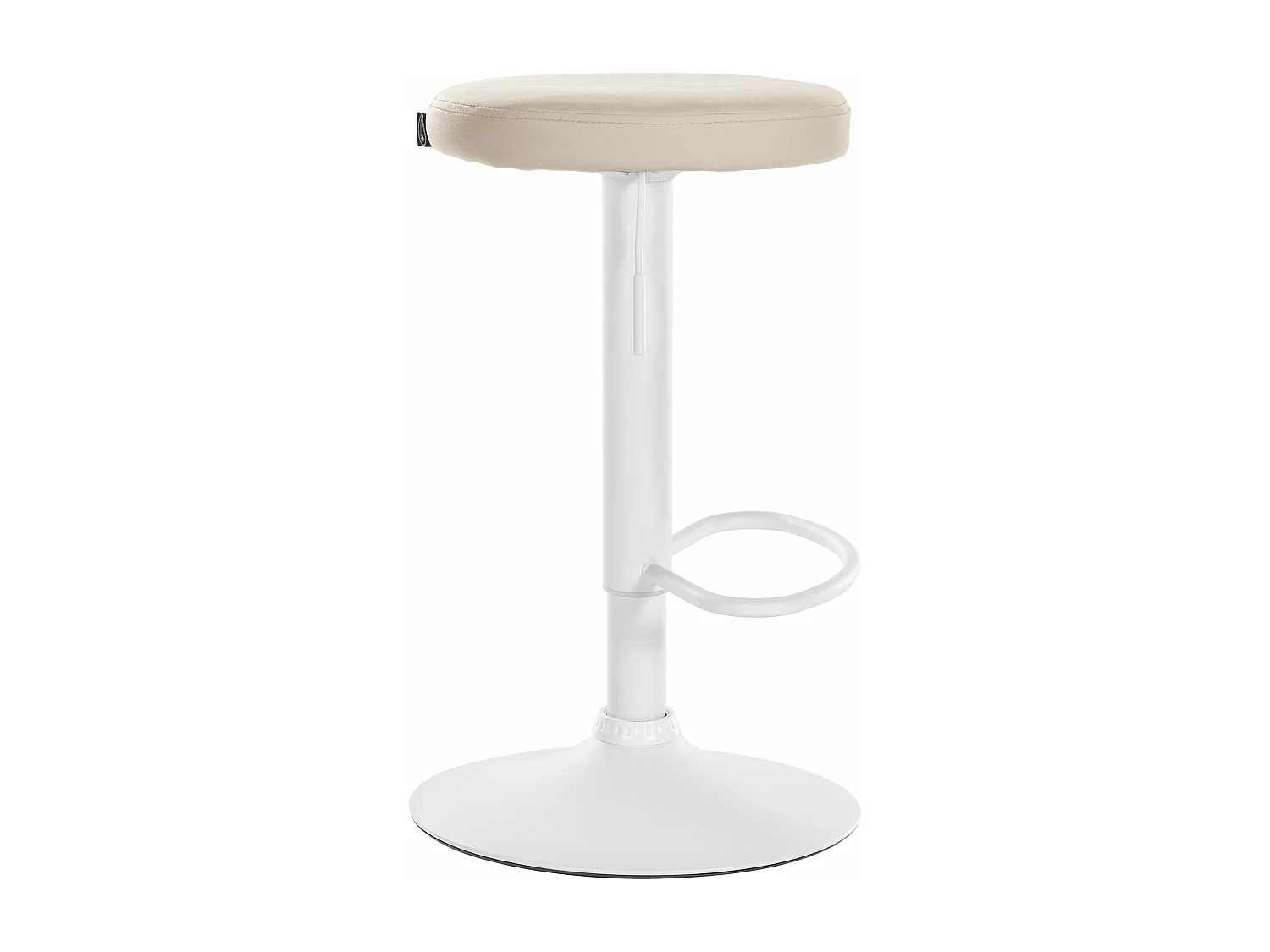 Lot de 2  Tabouret de bar - Similicuir & Métal blanc mat - Crème - Ponte