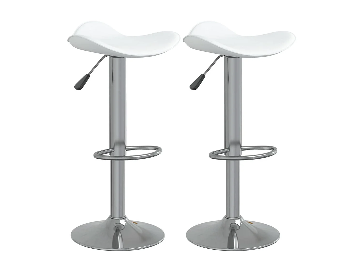 Tabourets de bar lot de 2 blanc acier chromé et cuir artificiel