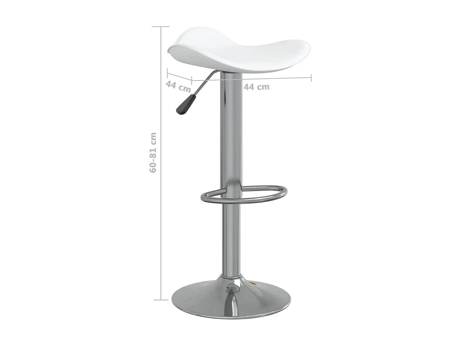 Tabourets de bar lot de 2 blanc acier chromé et cuir artificiel