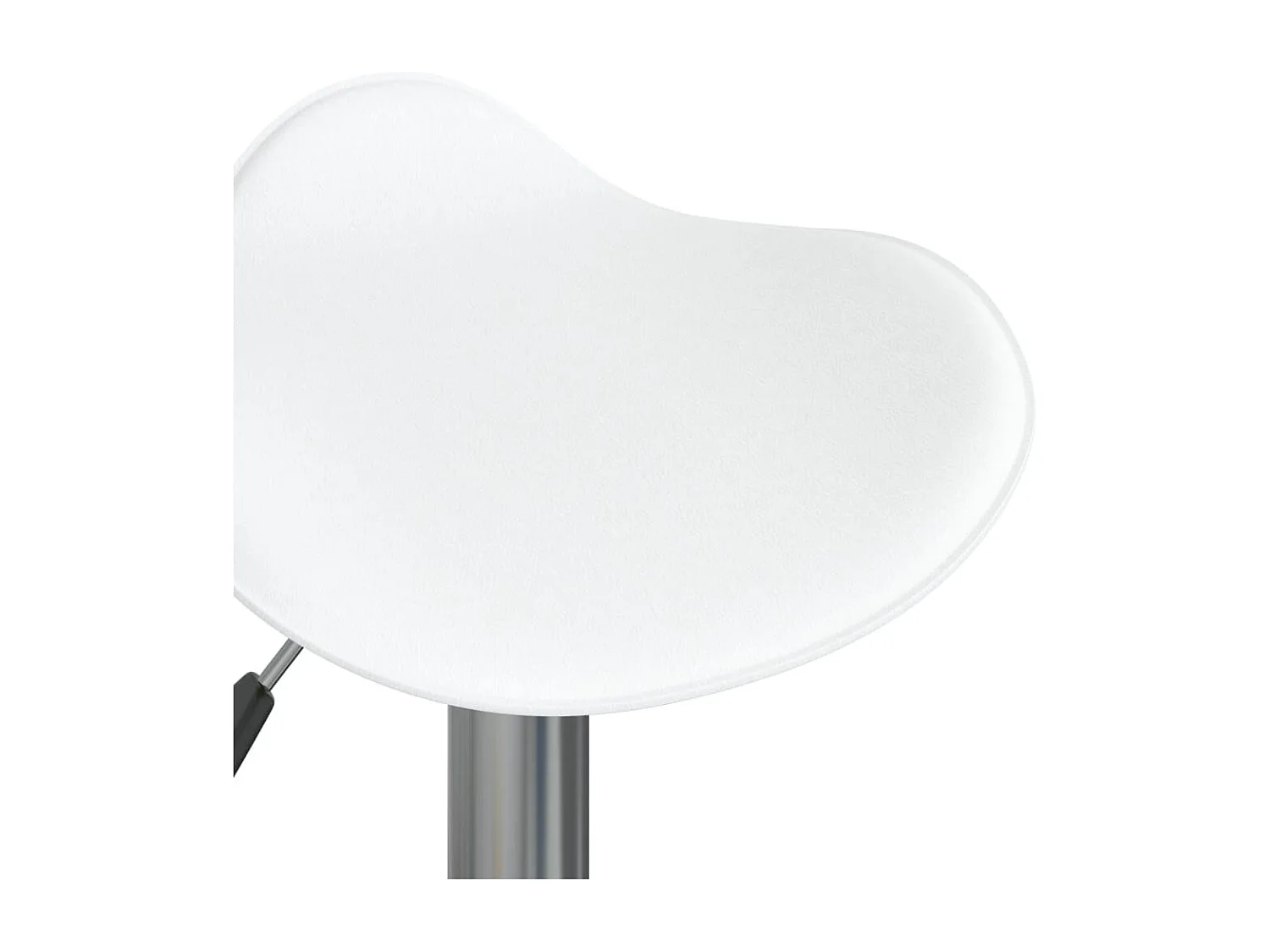 Tabourets de bar lot de 2 blanc acier chromé et cuir artificiel