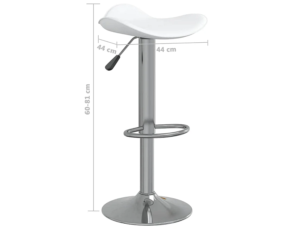 Tabourets de bar lot de 2 blanc acier chromé et cuir artificiel