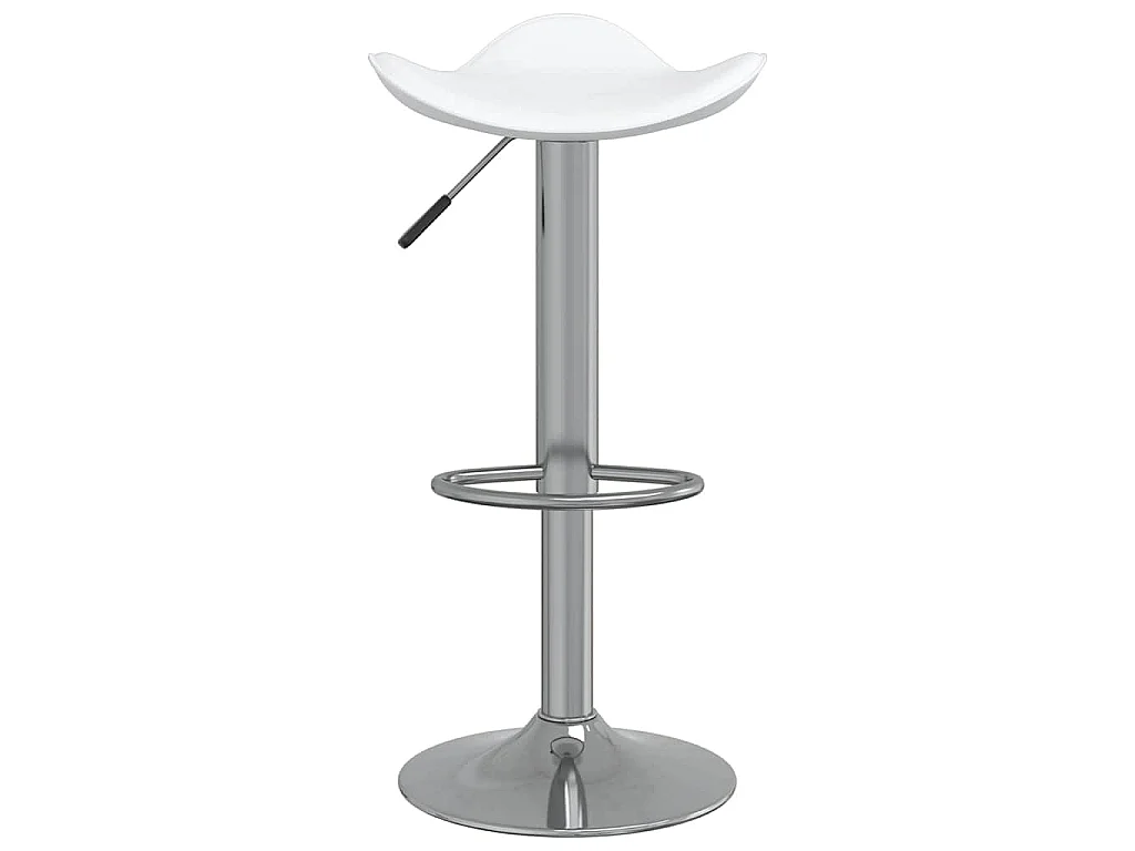 Tabourets de bar lot de 2 blanc acier chromé et cuir artificiel
