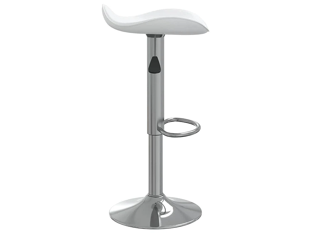 Tabourets de bar lot de 2 blanc acier chromé et cuir artificiel