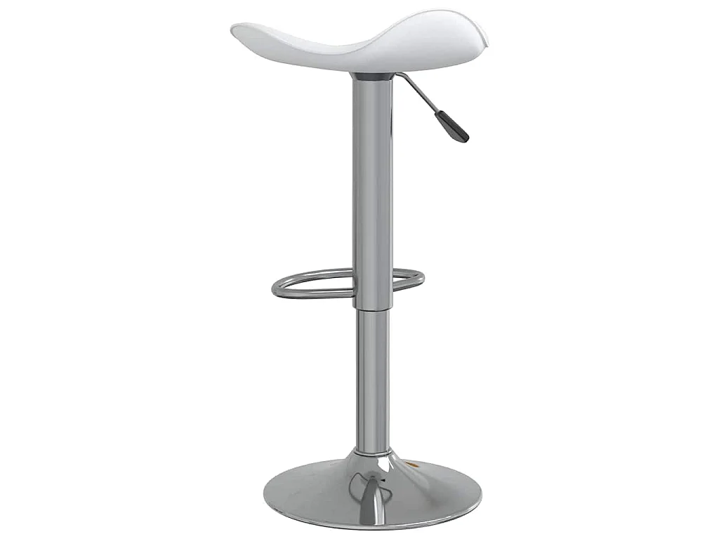 Tabourets de bar lot de 2 blanc acier chromé et cuir artificiel