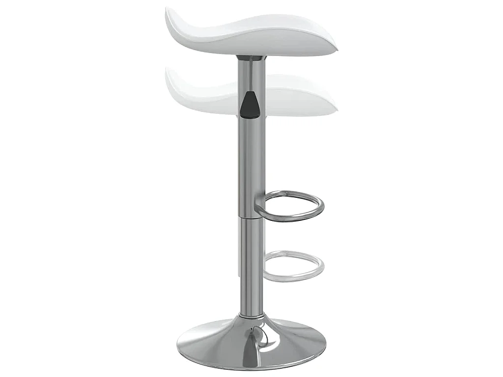 Tabourets de bar lot de 2 blanc acier chromé et cuir artificiel