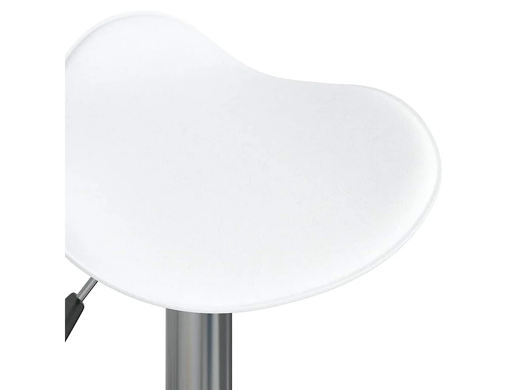 Tabourets de bar lot de 2 blanc acier chromé et cuir artificiel