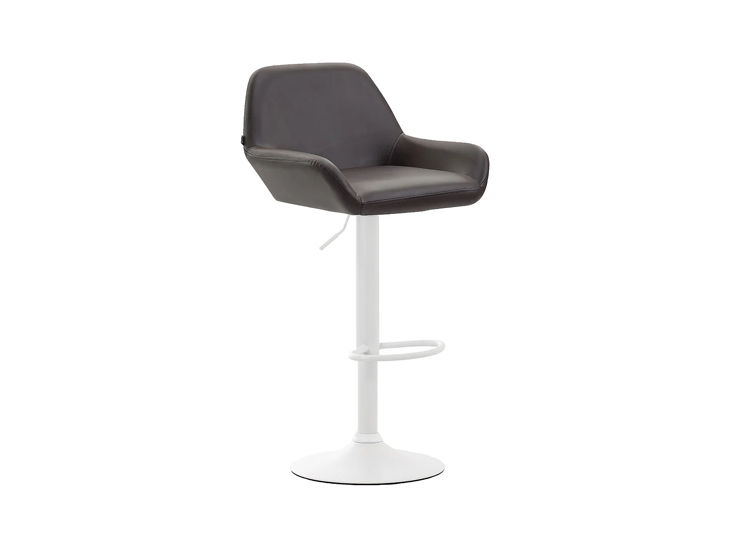 Tabouret de bar - Similicuir & Blanc - Marron - Braga