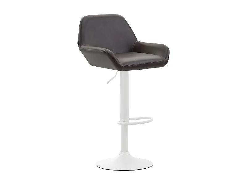 Tabouret de bar - Similicuir & Blanc - Marron - Braga