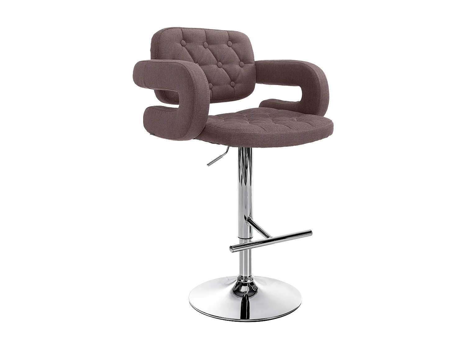 Tabouret de bar - Tissu & Métal - Marron - Dublin