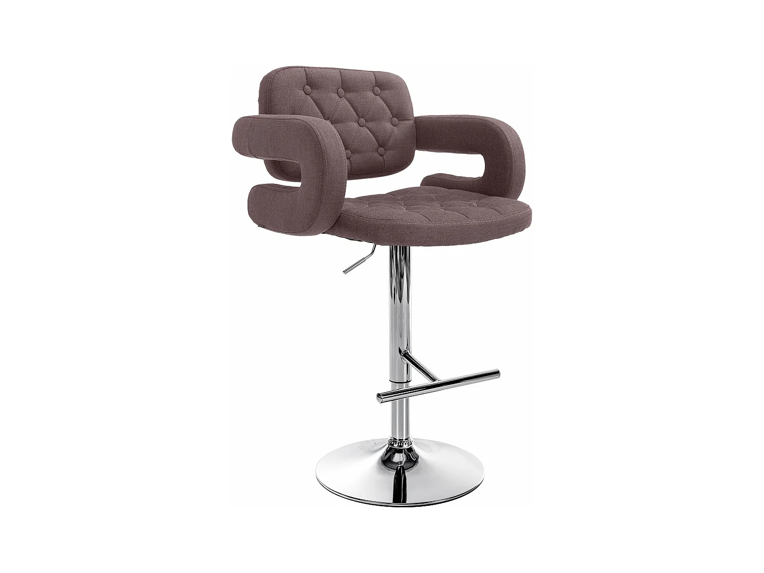 Tabouret de bar - Tissu & Métal - Marron - Dublin