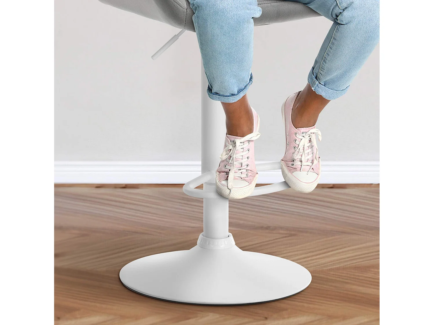 Lot de 2  Tabouret de bar - Velours - Gris - Braga