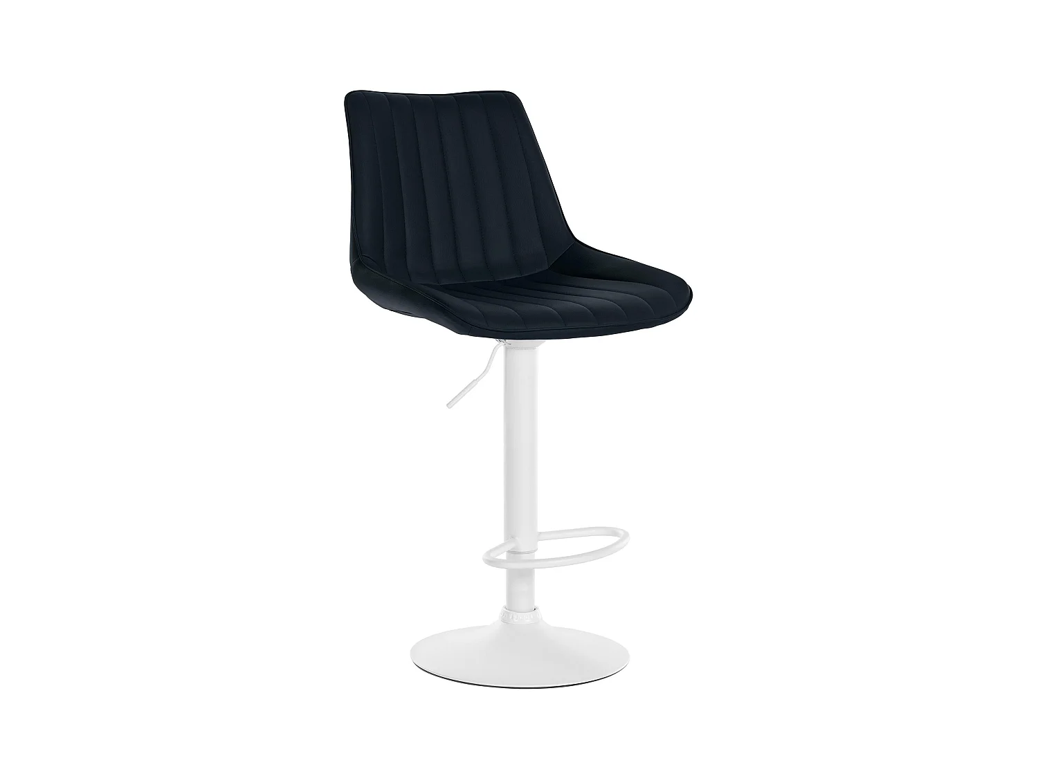 Tabouret de bar - Similicuir & Blanc - Noir - Toni