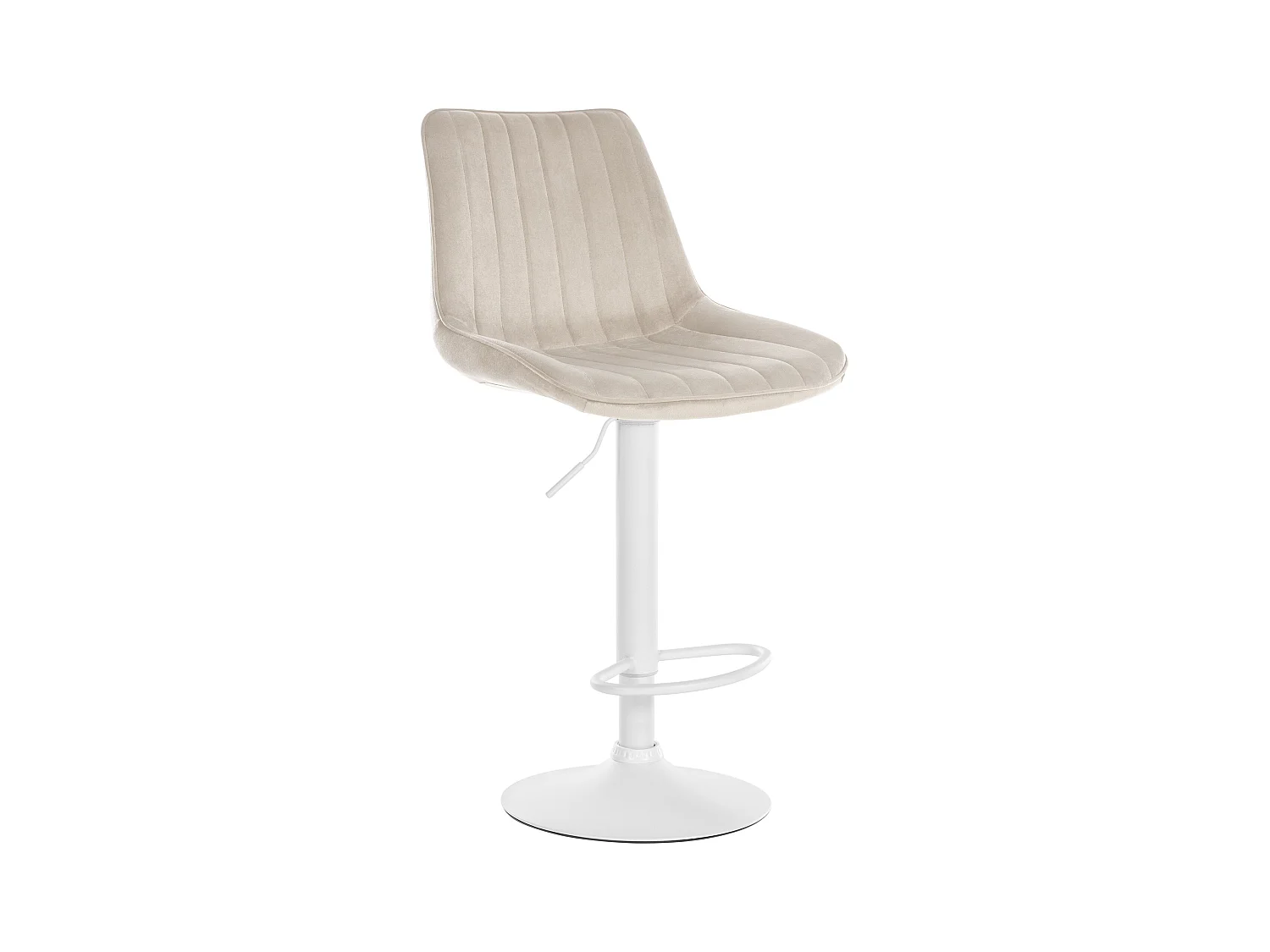 Tabouret de bar - Velours & Blanc - Crème - Toni