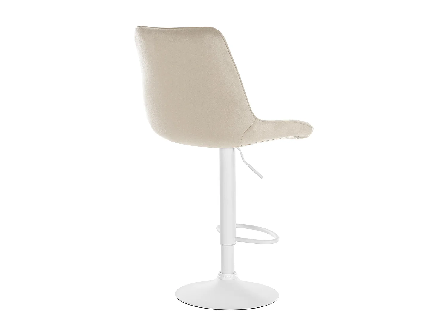 Tabouret de bar - Velours & Blanc - Crème - Toni