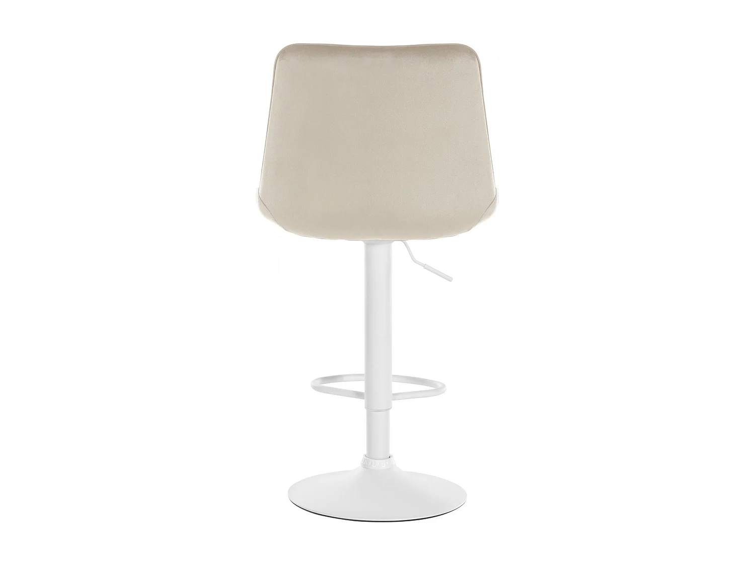 Tabouret de bar - Velours & Blanc - Crème - Toni