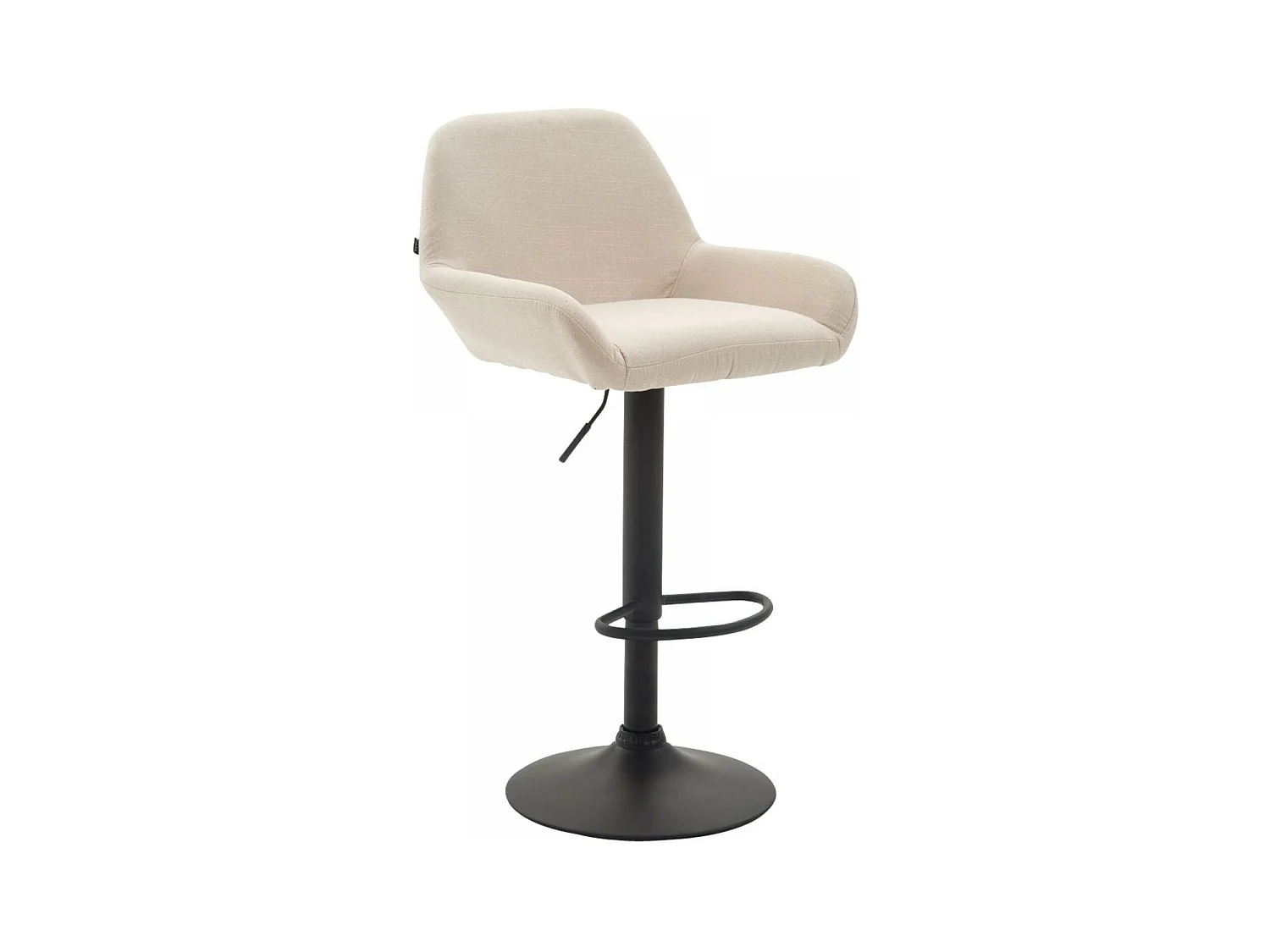 Tabouret de bar - Tissu & Noir - Crème - Braga