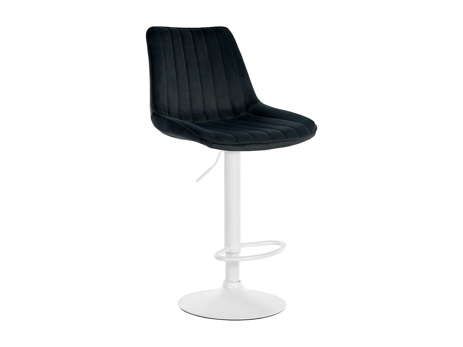Tabouret de bar - Velours & Blanc - Noir - Toni