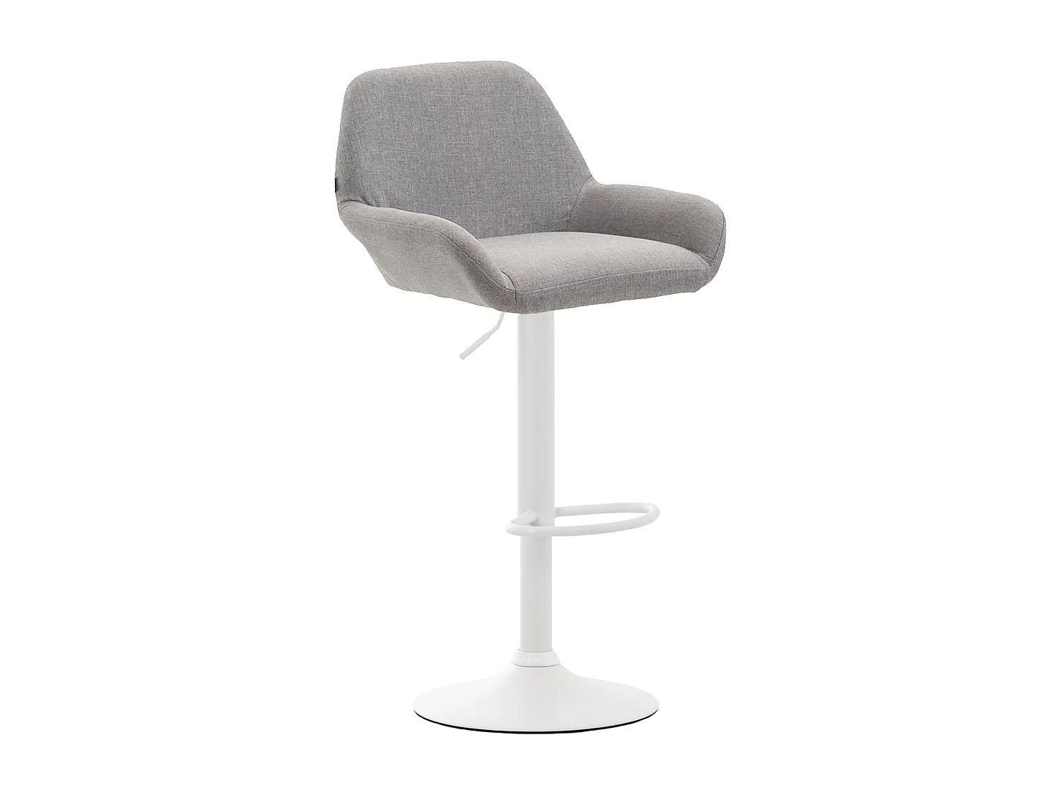 Lot de 2  Tabouret de bar - Tissu & Métal chromé - Gris - Braga