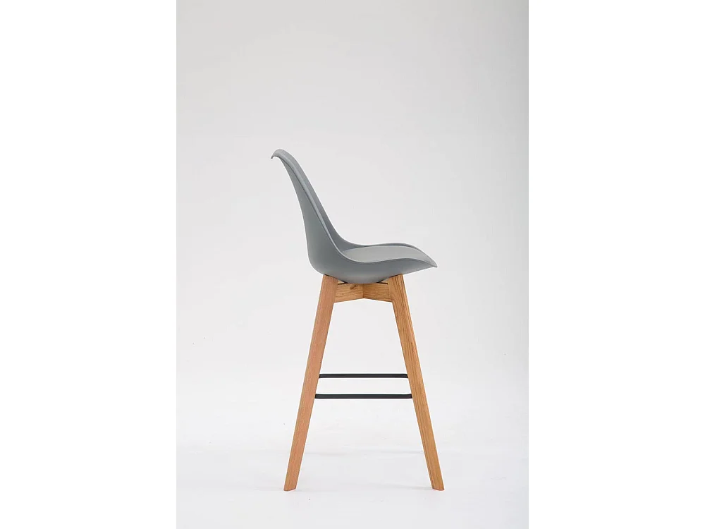 Tabouret de bar - Plastique & Bois - Gris - Metz