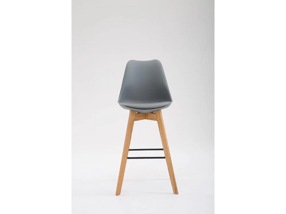 Tabouret de bar - Plastique & Bois - Gris - Metz