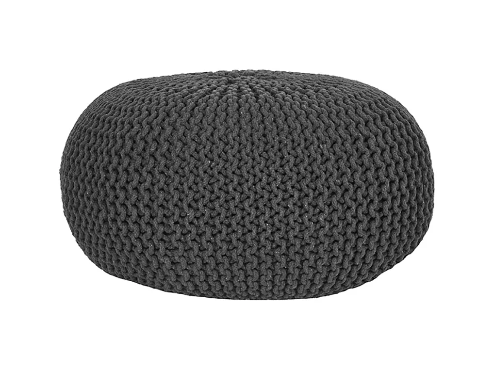 Pouf tricoté Coton L Anthracite