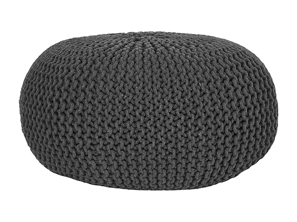 Pouf tricoté Coton L Anthracite