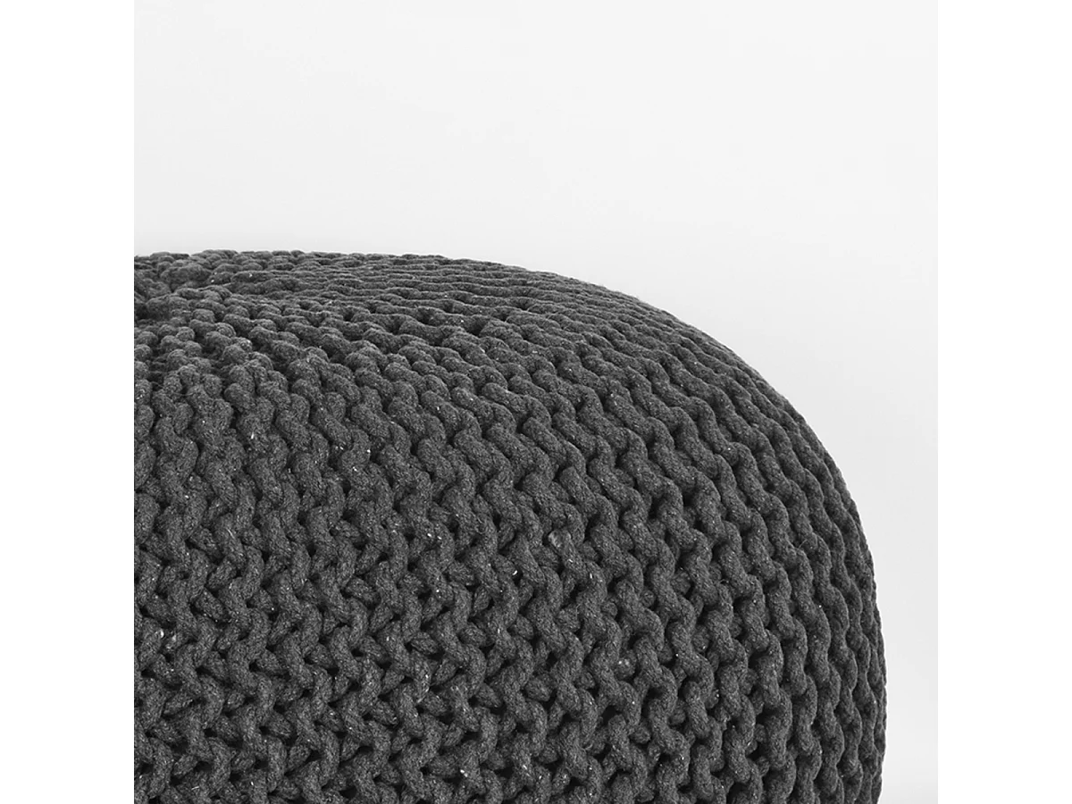 Pouf tricoté Coton L Anthracite
