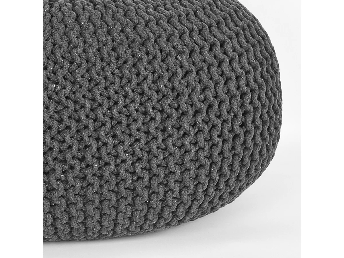 Pouf tricoté Coton L Anthracite