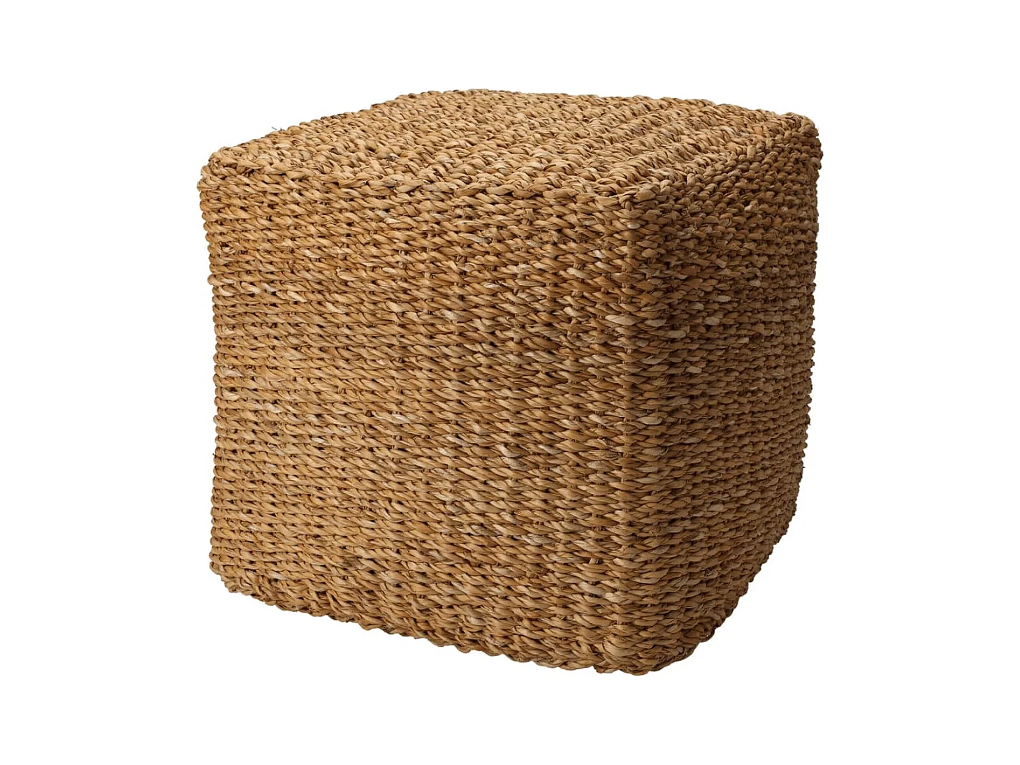 Poef vierkant naturel 40x40x38 cm zeegras