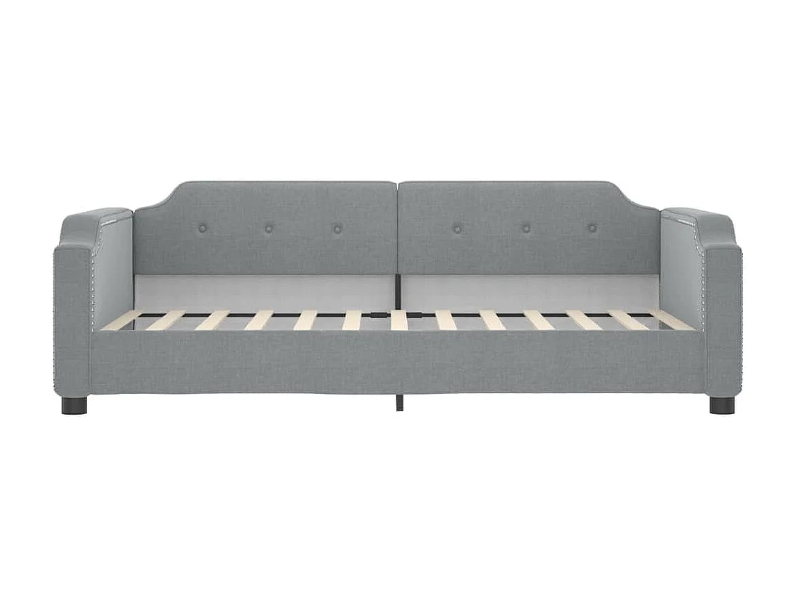 Divano Letto Estraibile Cassetti Grigio Chiaro 90x190cm Tessuto