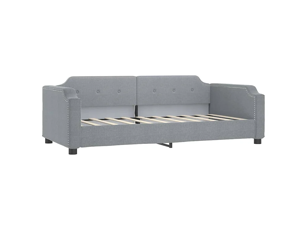 Slaapbank met onderschuifbed en lades 90x190 cm stof lichtgrijs