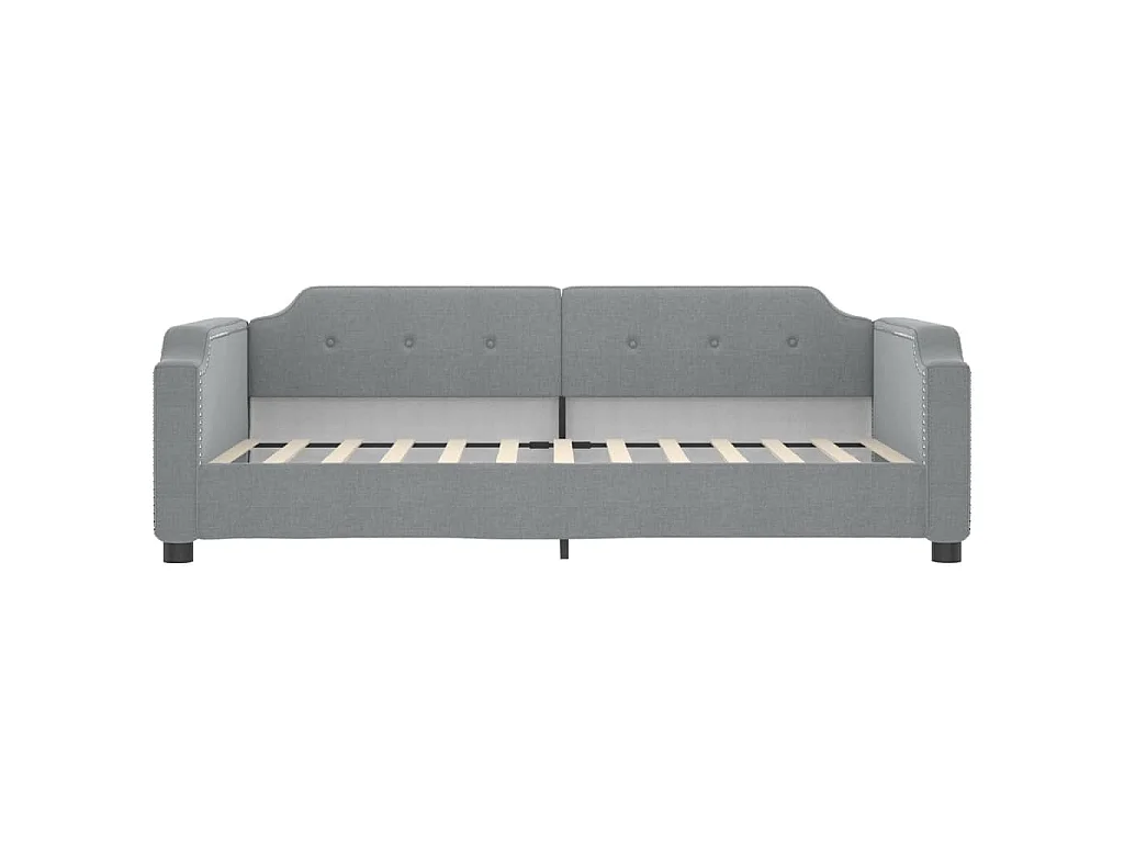 Slaapbank met onderschuifbed en lades 90x190 cm stof lichtgrijs