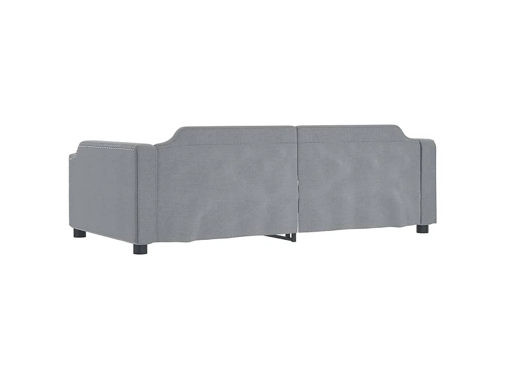 Slaapbank met onderschuifbed en lades 90x190 cm stof lichtgrijs