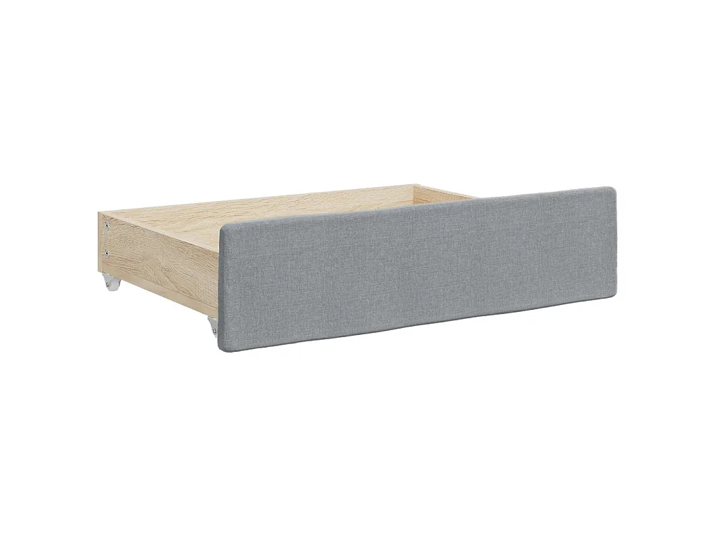 Slaapbank met onderschuifbed en lades 90x190 cm stof lichtgrijs